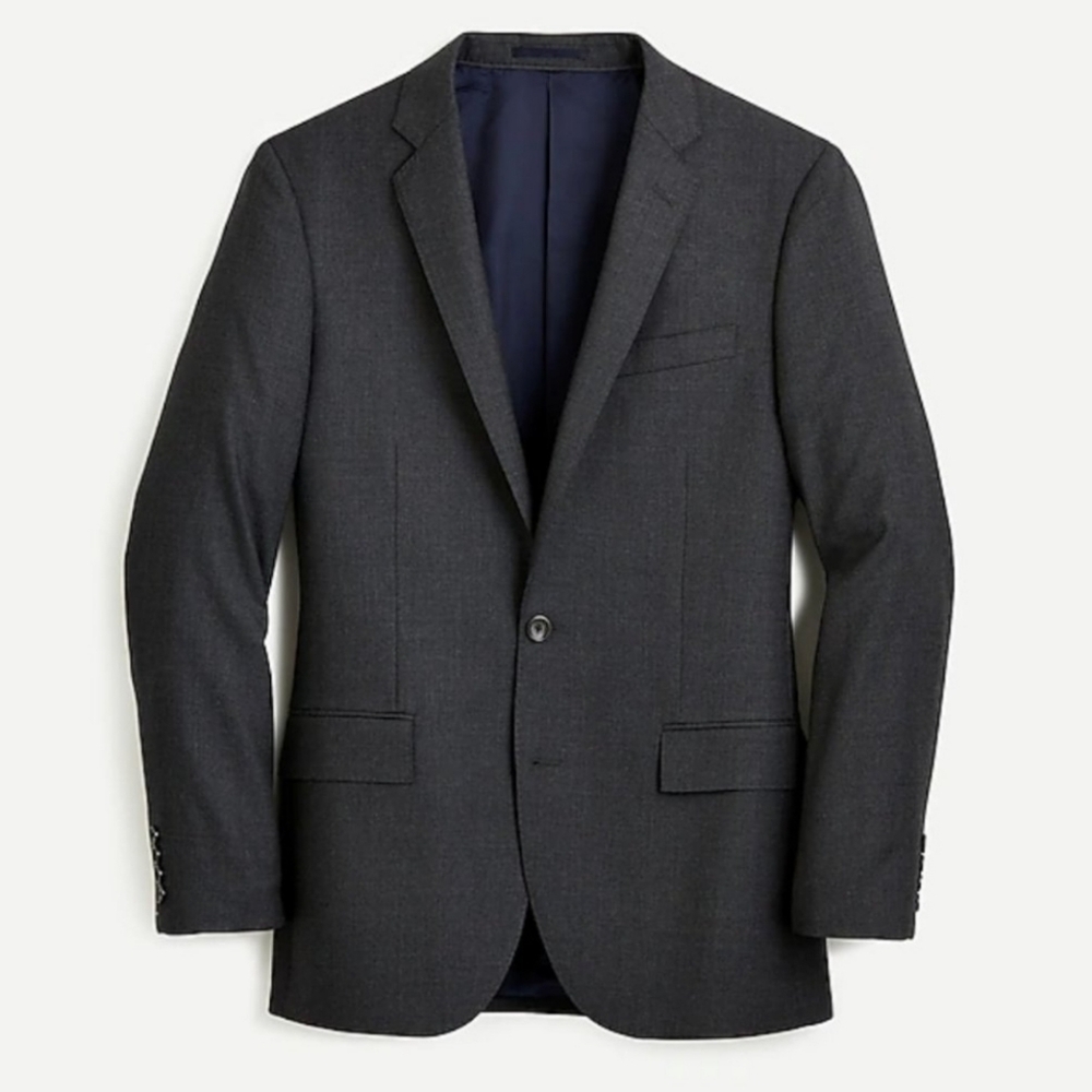 J. Crew Size 42R Ludlow Slim-fit suit jacket Double vent American wool Charcoal